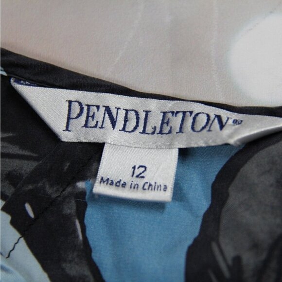 Pendleton "Out of the Blue" 100% Floral Silk Long Sleeve Blouse, Women's 12 - Picture 6 of 7